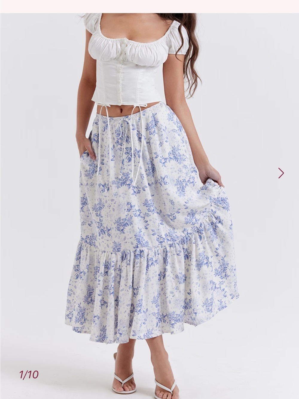 House of CB floral maxi skirt 🤍
